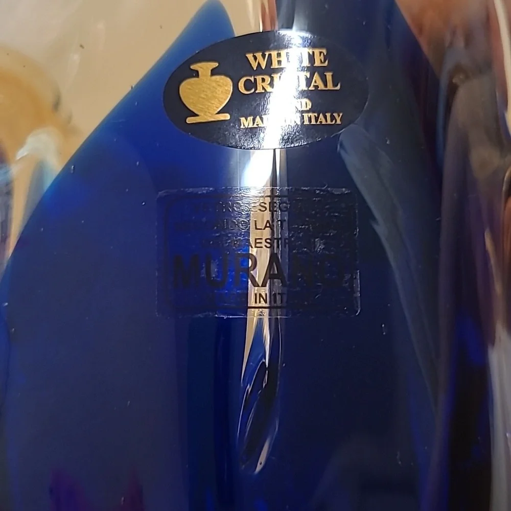 NWT White Cristal Murano Style Vase From Italy